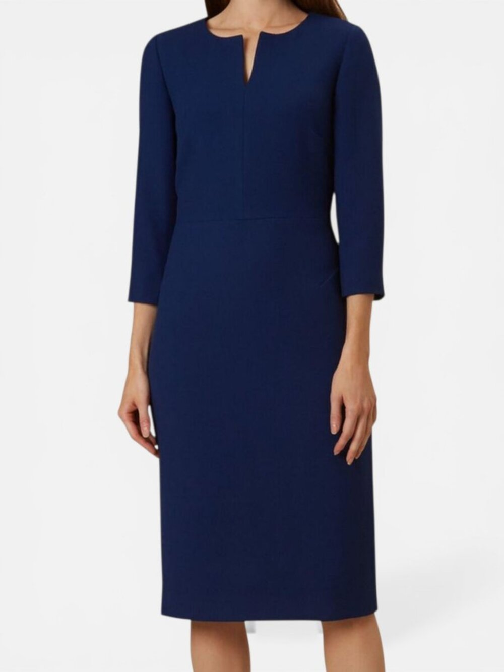 Hobbs London Vivienne Elegant Blue Sheath Work Dress Sz US 8